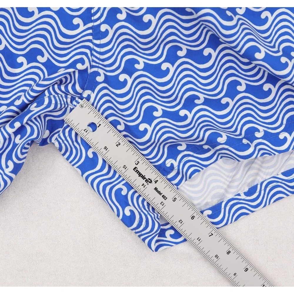 Roller Rabbit Swim Trunks Shorts Mens XL Blue White Mesh Lined Beach Pockets